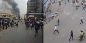 Traders from Muthurwa protesting in Nairobi.