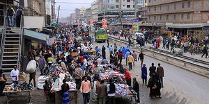 A photo of roadside traders in Eastleigh, Nairobi County.