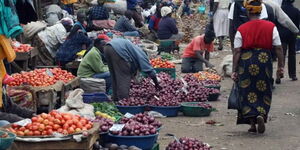 Traders at a market in Kenya