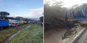 Traffic snarl up along Nairobi-Nakuru Highway after tragedy.