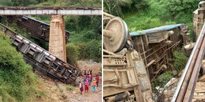 A train accident near the Tata area in Kajiado on July 9, 2024
