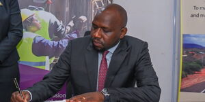 Transport Cabinet Secretary Kipchumba Murkomen after the Women in Construction forum on Monday August 14, 2023