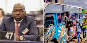 Transport CS Kipchumba Murkomen and passengers boarding a matatu.