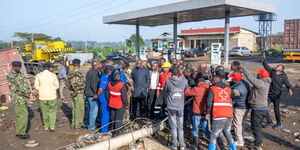 Transport CS Kipchumba Murkomen at the scene of the Londiani accident in Kericho on July 1, 2023