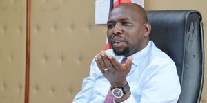 Transport CS Kipchumba Murkomen during a meeting with MPs from Turkana County at the Ministry of Transport Headquarters in Nairobi on April 19, 2023.