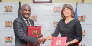Treasury Cabinet Secretary holding the Double Taxation Avoidance Agreements (DTAAs) with the  Czech Republic's Ambassador to Kenya, Nicol  Adamcová on Tuesday, September 23.