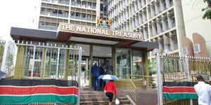A photo of the entrance of the National Treasury offices in Nairobi taken on March 16, 2018.
