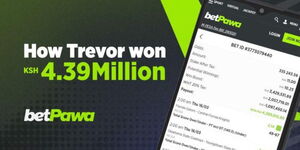 A graphic representation of betPawa poster showing how Trevor won a bet