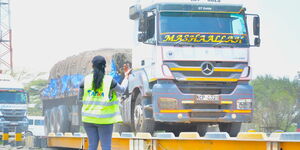 A truck passes through the Gilgil weighbridge on September 9, 2022. 