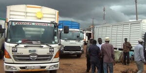 Potato ferrying trucks stuck in Kenya-Uganda border.