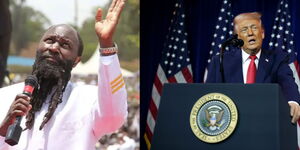 A collage of Prophet Owuor (left) and US President Donald Trump.