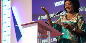 From left to right: Eric Ademba, Peter Tabichi and Jane Kimiti 