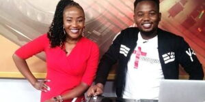 TV presenter Grace Mwai (left) and DJ Shark