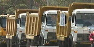 Garbage trucks during inspection in Nairobi on February 5, 2021.