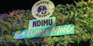 An entryway adorned with Tusker Ndimu Logo 