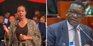A photo collage of Defence CS Soipan Tuya (left) and Transport CS Davis Chirchir