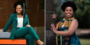 A collage image of screengrab images twins Rhonda Musyoka and Agnes Musyoka 