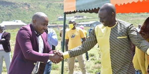 William Wachira and President William Ruto during the campaigns period