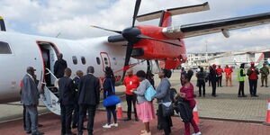 A photo of the flight flagged off by Deputy President Rigathi Gachagua at Wilson Airport on Wednesday, December 14. 2022