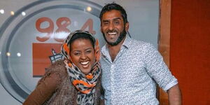 NTV Presenter Amina Abdi and Capital FM presenter Fareed Khimani at Capital FM on June 10, 2019