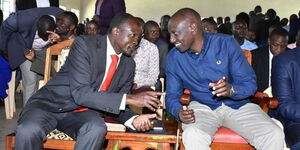 Former Migori governor Okoth Obado and President William Ruto in a past event