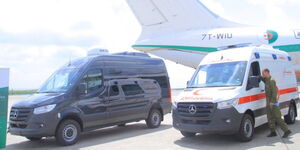 Two vans donated by Algerian president Abdelmadjid Tebboune on Thursday May 18, 2023