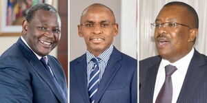 From left to right: business magnates James Mwangi, Peter Ndegwa and Gideon Muriuki.