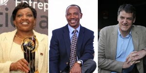 From left to right:  Jane Wangui Njuguna, Humphrey Kariuki Ndegwa and Stephen Jennings.
