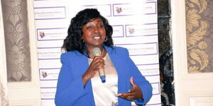 Uasin Gishu Woman Representative Gladys Boss during a conference on June 15, 2023
