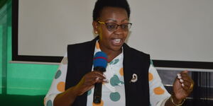 UDA's Secretary-General Veronica Maina addressing members