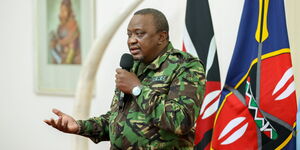 President Uhuru Kenyatta addresses journalists after commissioning hospitals on Tuesday night, July 6.