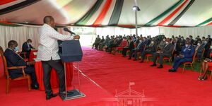 President Kenyatta meeting with Government Officers in the Senior Ranks of the Executive on February 18, 2021.