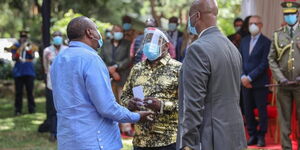 Presidnet Uhuru Kenyatta, Nairobi Governor Mike Sonko and NMS General Mohammed Badi.