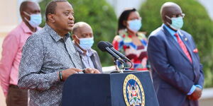 President Uhuru Kenyatta during the press briefing at State House on June 6, 2020.