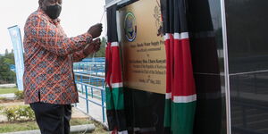 President Uhuru Kenyatta commissioning the Ksh2.4 B Bondo Water Supply Project in Siaya County on May 31, 2021.