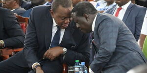 President Uhuru Kenyatta (left) nd ODM leader Raila Odinga during a previous meeting