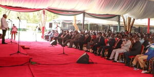 President Uhuru Kenyatta at a meeting with Mt Kenya region MCAs at Sagana State Lodge on January 29, 2020.