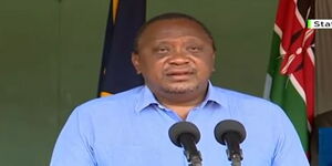 President Uhuru Kenyatta speaking on March 26, 2021.