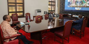 President Uhuru Kenyatta virtually following the launch of the negotiations of the FTA with the US on July 8, 2020.