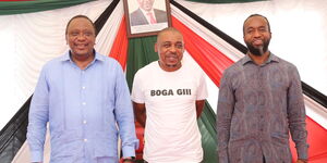 Former President Uhuru Kenyatta, ODM's Omar Boga and Former Mombasa governor Hassan Joho