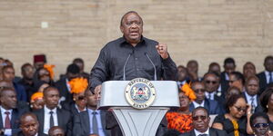 Uhuru Kenyatta During Raila's Funeral