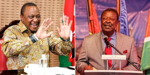 Collage of Former president Uhuru Kenyatta and Prime Cabinet Secretary  Musalia Mudavadi