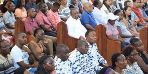 Retired President Uhuru Kenyatta at a church service at St Francis Catholic Church in Nyali on April 9, 2023.