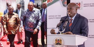 A collage of former President Uhuru Kenyatta and Deputy President Rigathi Gachagua.