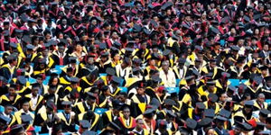 Univeristy students during a past graduation ceremony