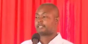 Embakasi Central Mejjadonk Benjamin Speaking in Murang'a on June 29, 2024.