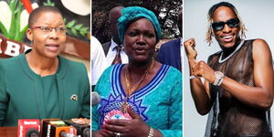A side by side photo of AG Dorcas Oduor, Kristina Kenyatta and Iyanii