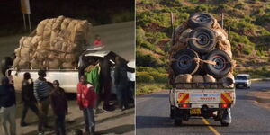 Pick-ups transporting miraa