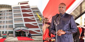 Left, the newly launched Githurai market, right, President William Ruto 