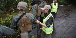 The U S Embassy’s Regional Security Officers conducting weapons safety inspections in Nairobi with Kenyan police on October 30, 2021